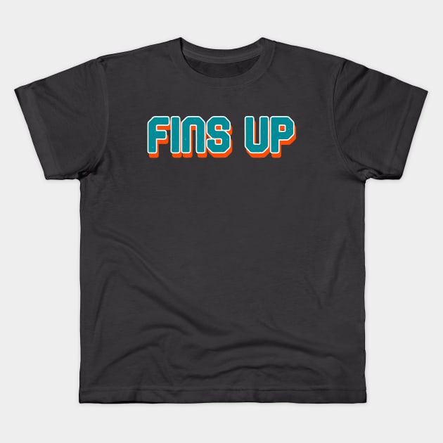 Miami Dolphins - Fins Up Kids T-Shirt by Pretty Good Shirts